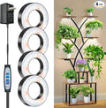 Wiaxulay Grow Lights for Indoor Plants, 192 LED Full Spectrum Plant Lights for Indoor Growing, 12V/2A Under Cabinet Grow Lamp with Auto Timer 6/12/16 Hrs, 3 Lighting Mode, 5 Brightness, Four Head