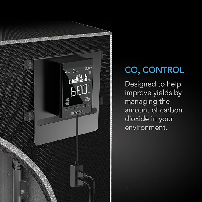 AC Infinity CO2 Controller, Smart Outlet Carbon Dioxide Monitor, Two-Plug System Best Fit with CO2 Regulators and Inline Exhaust Fans, Adjusts CO2 for Grow Tents, Grow Rooms, Greenhouses