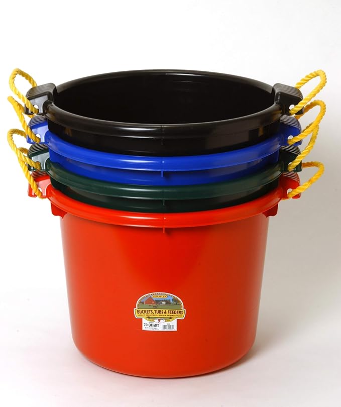 Little Giant® Plastic Muck Tub | Durable & Versatile Utility Bucket with Handles | Muck Bucket | Durable Handles | 70 Quart | Green