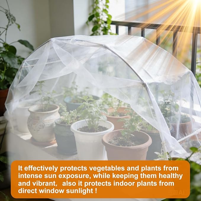 Plant Sun Protection Cloth, 10 x 36 Ft Non-Woven Garden Shade Cloth Cover White Refraction Sunshade Fabric Blanket Outdoor Bug Netting Sun Block for Protecting Vegetable Seedling from Direct Sunlight