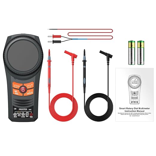 Proster Smart Multimeter Tester - 6000 Counts Multi Meter TRMS AC/DC Voltage & Current NCV Temperature Capacitance Resistance Diode Continuity Frequency Flashlight & Adjustable Screen Backlight
