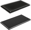 RooTrimmer 10 Pack 200 Cell Seed Starter Trays- Thick Durable Plastic Nursery Flats with Drainage Holes for Seedlings, Propagation, Seed Germination, Fits Shallow 1020 Trays