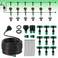 Misting Cooling System Greenhouse Misting System Automatic Garden Watering System Lock Barbed Drip Irrigation System with 1/4 inch Irrigation Tubing Mister for Patio Greenhouse Garden,Lawn.