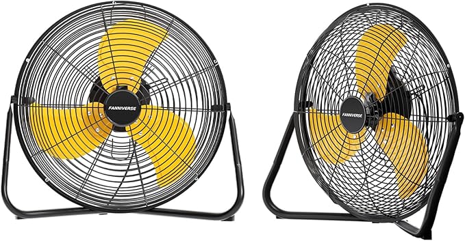 2PCS 18 Inch Heavy Duty Floor Fan Pro Series - 3200 CFM 3 Speed High Velocity Metal Floor Fan, Industrial Fan 360° Tilt for Commercial, Warehouse, Patio, Shop, Garage, Barn UL Safety Listed