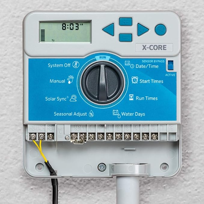 Hunter X-Core 6 XC600i Indoor Sprinkler Timer, 6 Zone Irrigation Controller, Easy Programming, Sprinkler System Timer for Yard and Garden, Manual and Seasonal Adjust, No WiFi Needed