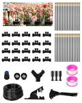 66FT Drip Irrigation System with 40 Nozzles, Automatic Drip Irrigation Kit, Garden Watering System with Dual-Head 360° Bendable Spray Nozzles for Lawn, Raised Bed (66FT, 40 Nozzles)
