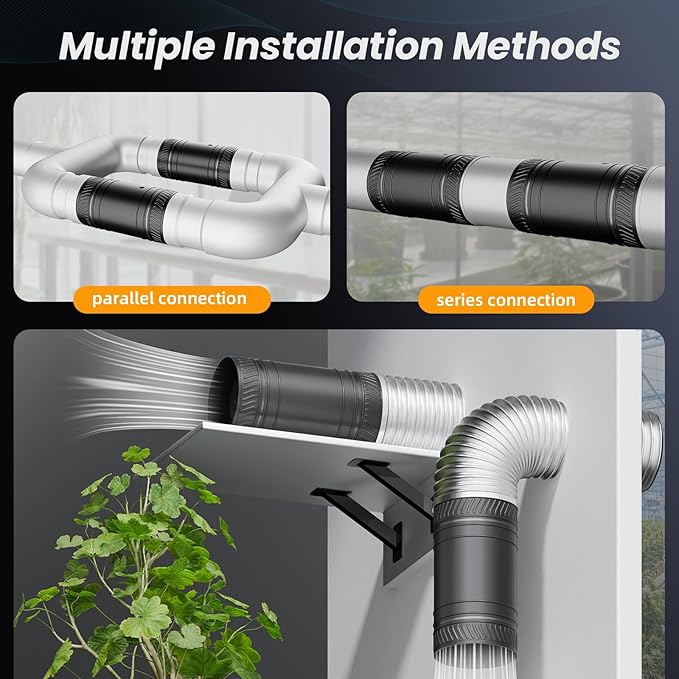 4 Inch Inline Fan with Remote,2Way 6 Speed Inline Duct Fans High-Efficiency Exhaust Duct Fan DC Motor, Low Noise HVAC Ventilation in Basement Bathroom Workshop Attic P126