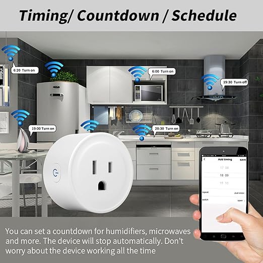 WiFi Smart Plug | Compatible with Alexa & Google Home | WiFi Outlet for Remote Control & Timer and Schedule Function | No Hub Required | Safety Certified (1Pack)