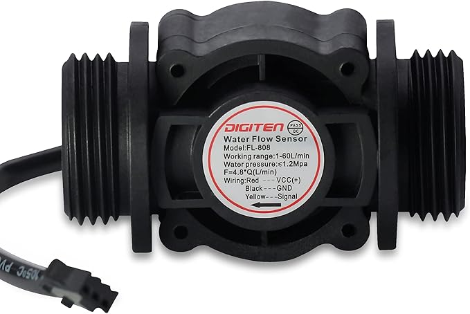 DIGITEN Water Flow Control LCD Display+G1 Flow Sensor Meter