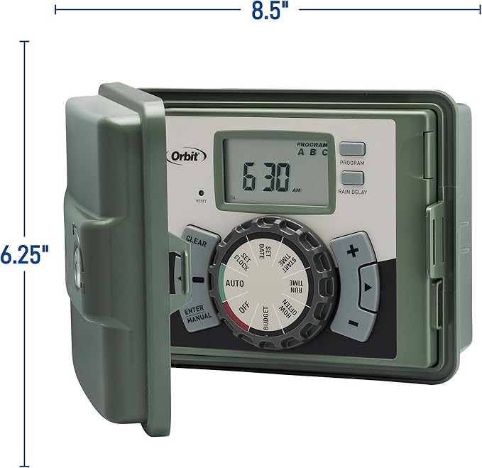 Orbit 6 Station Indoor or Outdoor Irrigation Controller, Tri-Lingual