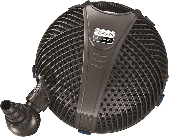 Aquascape 91011 AquaForce 1000 GPH Solids Handling Submersible Pump for Pond Water Feature and Waterfall | Asynchronous | Pre-Filter Cage | Energy Efficient | 25 feet Cord