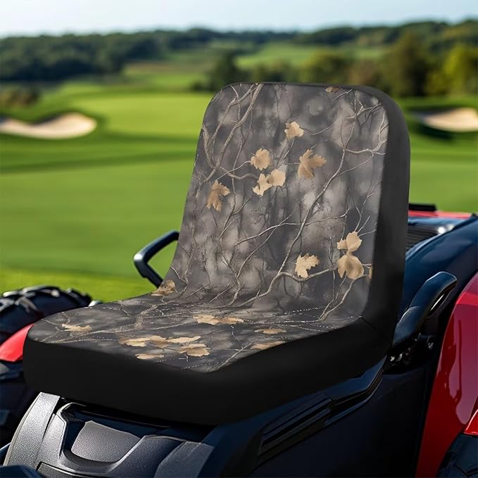 Riding Lawn Mower Cushioned Seat Cover Replacement,Hunting Weatherproof Lawn Equipment Seat Cover with Convenient Pockets