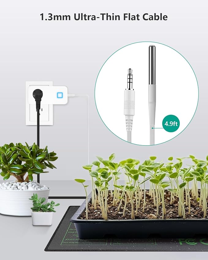 MOCREO Temperature Controller Reptile Thermostat Outlet, Bluetooth Temp Control Plug with Alarm for Terrarium Heat Mat Heating Pad, Greenhouse, Homebrew Fermenter, 100~240V 10A 1100W