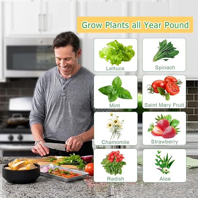 Hydroponics Growing System Indoor Vertical Garden Planter Indoor Smart Garden Kit with Pump and Movable Water Tank Vegetable Plant Gift for Gardening Lover (50 Plant)