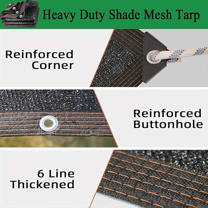 18x27 FT Shade Cloth - for Garden 90% Plant Shades Mesh Tarp with Grommets UV Resistant Durable Outdoor Sun Shades Netting for Chicken Coop Greenhouse Vegetables Pergola Patio Plants Cover