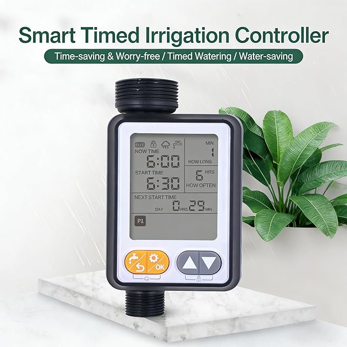 Outdoor Plant Watering Timer with Detection and LCD Display for Precise Irrigation Control