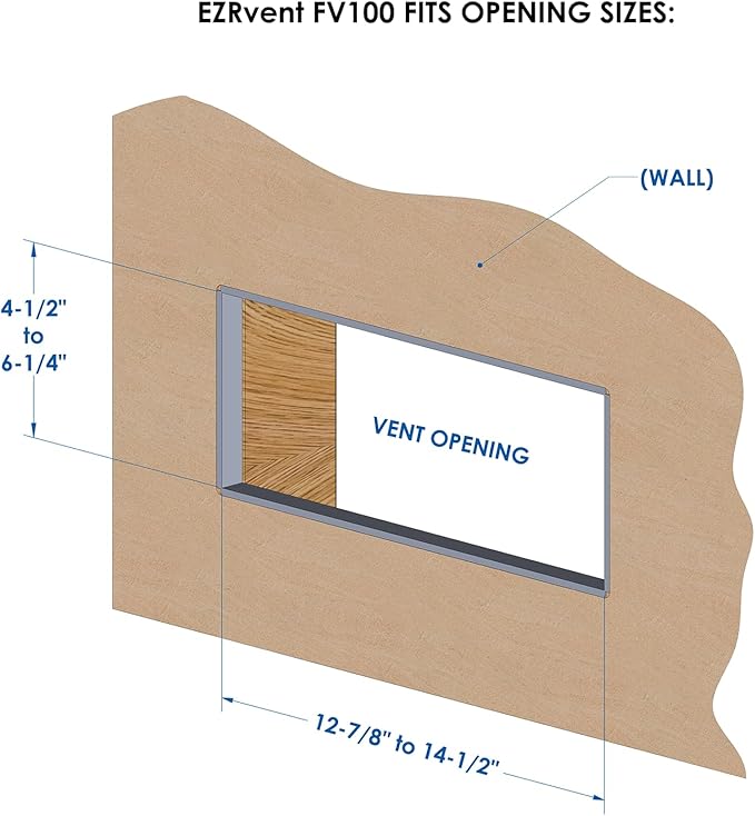 FV100-8HC Easy Replacement Vent, Foundation and Garage 5x14 Rough Opening, Copper Mesh