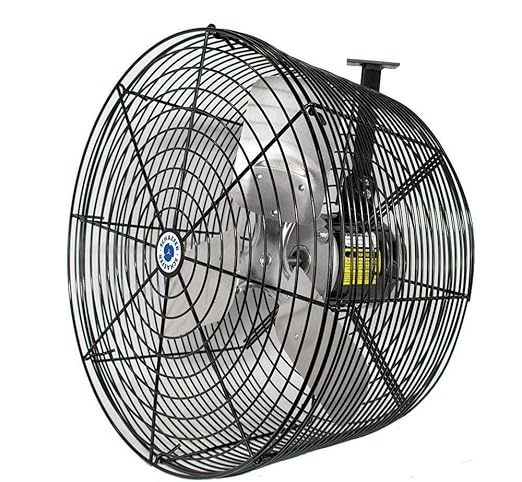 Schaefer VK20-B VersaKool Air Circulator Fan & Aluminum Blade, Ceiling Wall Mount Greenhouse Fan, 5470 CFM, 1/3 hp, Energy-Efficient Commercial use for Patio, Garage, Industrial & Workshop (Black)