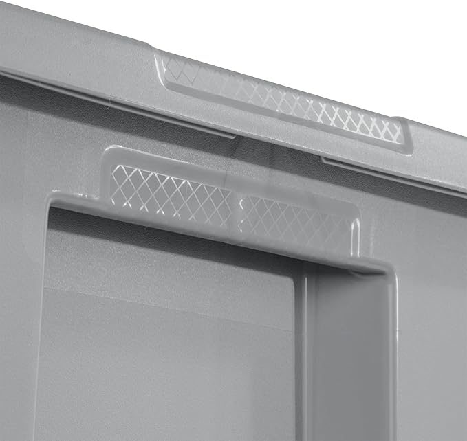 (2 Pack) Extra Large 30 Gallon Storage Bin with Locking Snap-On Lid, Plastic Storage Container, Gray