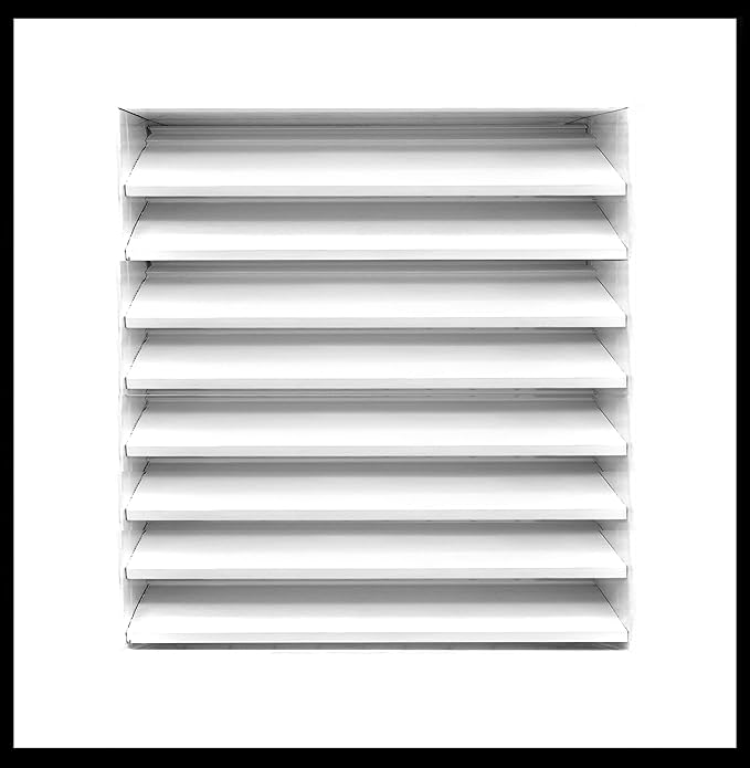 HVAC Premium 18"W x 18"H Aluminum Exterior Gable Louver Vent for Walls & Crawlspace - Weather-Resistant Air Grille with Screen Mesh - White [Outer Dimensions 19.75"W x 19.75"H]