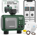 Smart Sprinkler Timer 2 Zone with Gateway, WiFi Water Timer with Rain Delay, Manual& Automatic Watering System for Garden Hose Faucet, App& Voice Control, Outdoor Hose for Yards Lawns