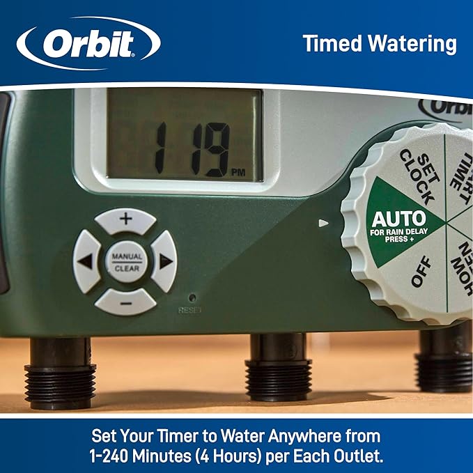 Orbit 56082 3-Outlet Programmable Digital Hose Watering Timer,(Pack of 4)