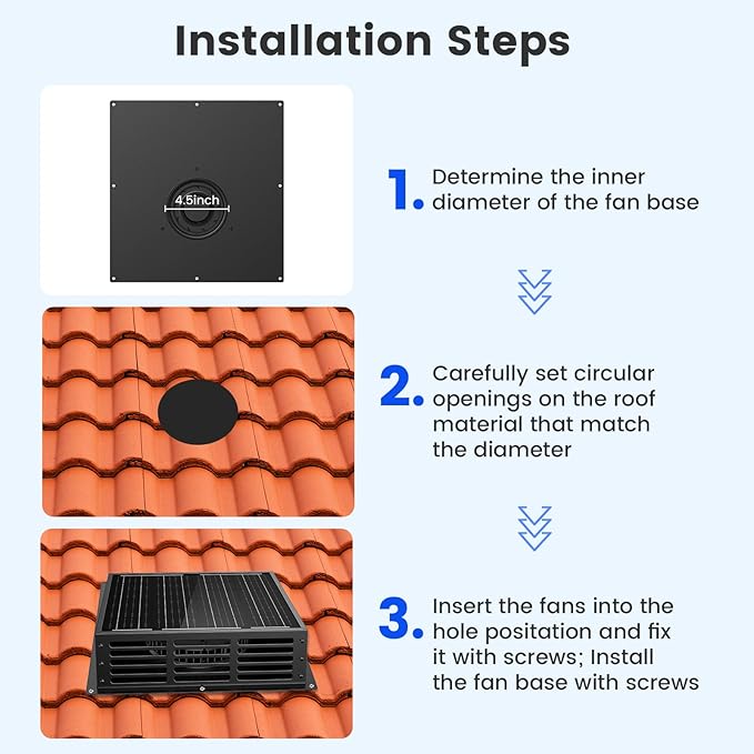 25W Solar Fan for Chicken Coop, 430CFM Solar Exhaust Fan with IP67 Waterproof Solar Panel-No Wiring Required, Easy Install Greenhouse Fan for Shed, Attic,Barn, Dog House