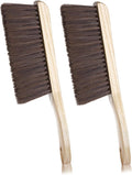 Rbenxia 2 Pieces Wooden Handle Bench Brushes Horse Hair Brushes Soft Bristles Dust Brush Household Cleaning Brushes for Fireplace, Sofa, Furniture, Workshop Woodworking (Brown)