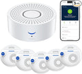 Nuleto WiFi Water Leak Detector 1s,Water Detectors & Alarms,Water Leak Sensor with SMS,Phone Call,APP Push,492ft for Home,Basement,Kitchen,5 Pack,2.4G WiFi Only