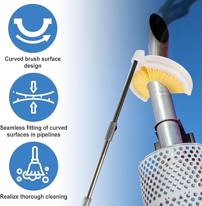 LemonRoad 2 Pcs 9'' Wash Brush for Exhaust Stack Pipes Suits 4''-6'' PVC Truck Cleaning Brush Compatible with Straight Handles/Inclined Rods for Truck Vehicle Exhaust Pipes Chimneys and Industrial
