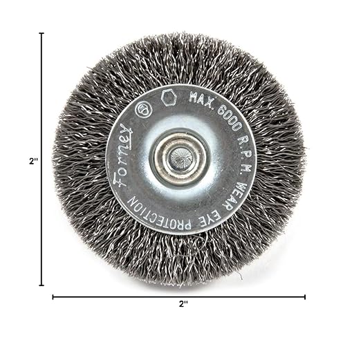 Forney 72728 Wire Wheel Brush, Fine Crimped with 1/4-Inch Hex Shank, 2-Inch-by-.008-Inch