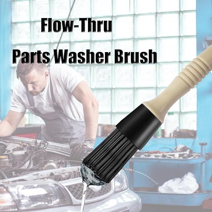 Flow-Thru Parts Washer Brush Wear Resistant Parts Cleaning Brush Parts Flow Through Replacement Brush for Parts Cleaning (2)