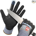 Schwer A9 Cut & Abrasion Resistant Gloves with 3/4 Double-Dipped Coating, Durable Work Gloves with Grip, Water & Oil Proof, 120 Pairs (L)