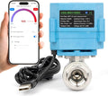 U.S. Solid WiFi Smart Motorized Ball Valve 1/2 inch NPT for Water Control, Irrigation, 2 Way 304SS Electric Valve, USB Powered, Status Indicator, Flow Direction, Remote On/Off Control, NSF Certified