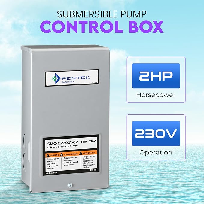 Pentair Pentek SMC-CR2021-02 Control Box for Submersible Pump, 1PH, 2HP, 230V (2 Year Warranty)