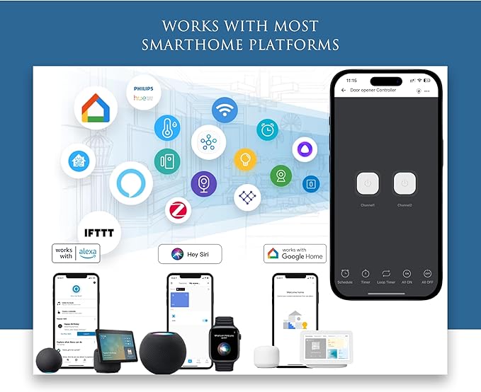 Blütezeit WiFi Module for MS Series Swing Gate Openers – eWeLink App Control, Alexa/Google/Siri Compatible, Single-Button Cycle Operation, 2.4GHz Smart Remote Access