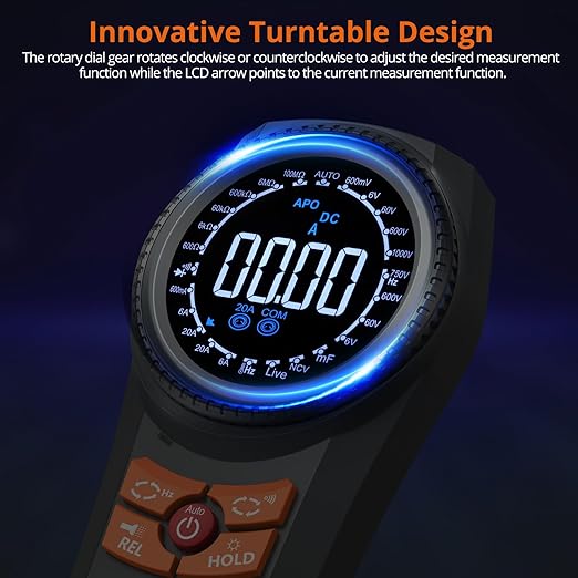 Proster Smart Multimeter Tester - 6000 Counts Multi Meter TRMS AC/DC Voltage & Current NCV Temperature Capacitance Resistance Diode Continuity Frequency Flashlight & Adjustable Screen Backlight