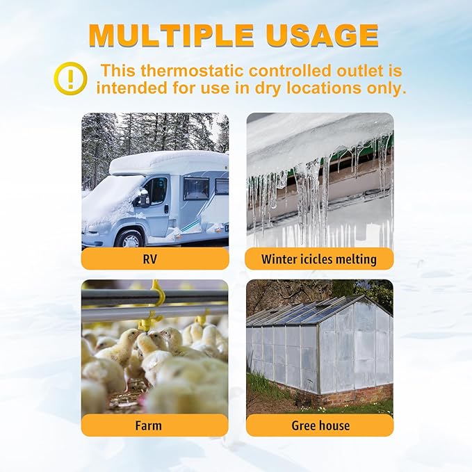 HEATIT ET-21 Freeze Thermostatically Controlled Outlet On at 38F /Off at 50F ET-24 1PCS
