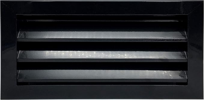 HVAC Premium 16"W x 8"H Aluminum Exterior Gable Louver Vent for Walls & Crawlspace - Weather-Resistant Air Grille with Screen Mesh - Black [Outer Dimensions 17.75"W x 9.75"H]