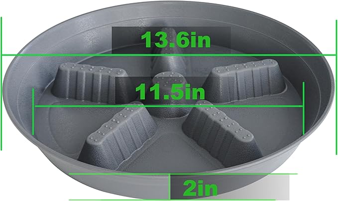 4 Pack Plant Saucer 14 inch, Plastic Plant Saucers for Indoors, Raised Middle Plant Trays for Pots, Water Tray for Plants, Plant Stand Water Catcher Tray, Pot Saucers for Plants