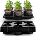 RooTrimmer 30 Pack 6 Inch Clear Nursery Pots and 5 Pack 6 Cell Round Plant Pot Trays, Sturdy Seeds Starting Germination Shuttle Carrying Trays, Planter Nursery Propagation 5 Sets