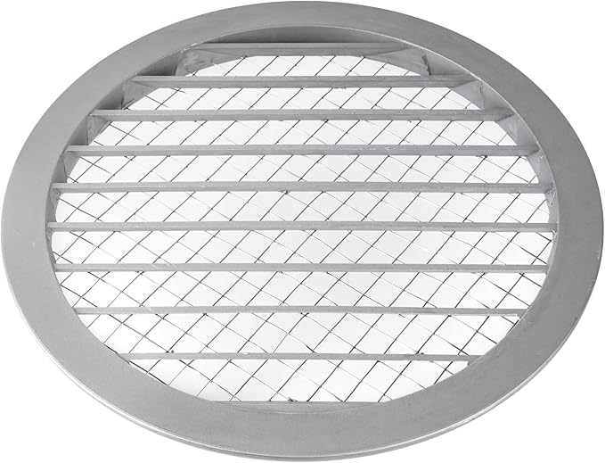 10" Inch Round Aluminum Vent Cover - Air Vent Louver - Soffit Exhaust Vent - Built-in Aluminum Screen - Grill Cover/Dryer Vent Cover for House, Kitchen, Bathroom, Garage, Attic Ventilation