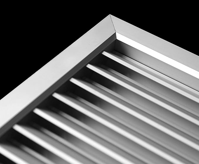 HVAC Premium 12'' w X 12'' h Aluminum Privacy Door HVAC Air Grille - V Shaped Louvers Ensure 100% View Block - Supply or Return [Outer Dimensions: 13'' w X 13'' h]
