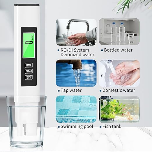 Water Tester for Drinking Water | TDS Meter 4-in-1 with EC & Temperature | Digital Water Quality Tester for Home& RO System