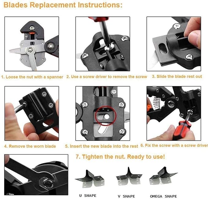 Premium Garden Grafting Shears Professional Grade Pruning Tool with 3 Interchangeable Blades for Fruit Tree Grafting and Plant Propagation (10113A Cloth Bag)