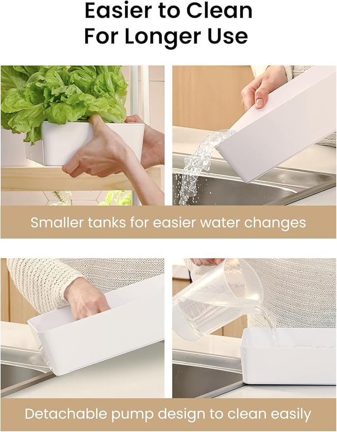 GROWNEER HydroEasy1.0 Hydroponic Growing System, 2-Tier Indoor Garden with Full-Spectrum LED Grow Lights, 32 Pods, Solid Wood Design, Independent Water Circulation, Ideal for Vegetables, Herbs, Pine