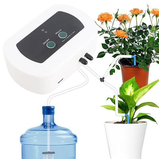Smart WiFi Watering System BT APP Control Automatic Plant Waterer for 10 Potted Plants 400ml min IP65 Rated Timing Adjustment Programmable Drip Irrigation Kit with LED Display