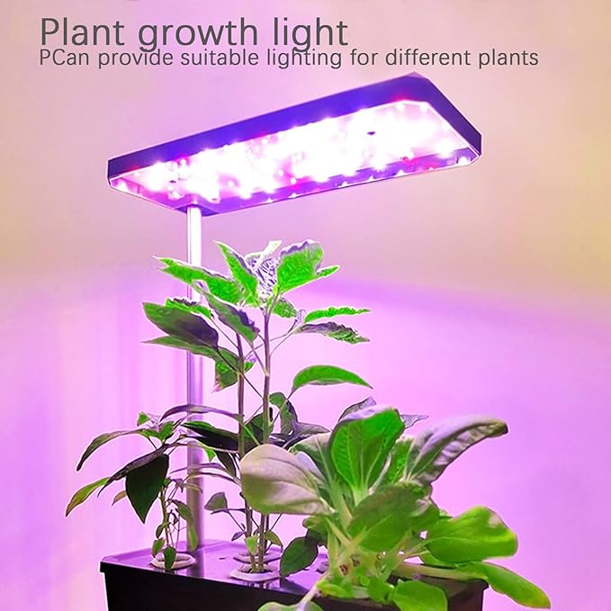 6 Pods Hydroponics Growing System with LED Grow Light Indoor Garden Smart Herb Garden Kit Plants Germination Kit Automatic Timer Height Up to 17" White
