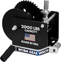 Dutton-Lainson Company - Worm Gear Winch (WG2000HEX) with 5/8" Hex Drive - Rust-Resistant Finish for Heavy Equipment, Lifting and Trailers - 2000 lb Capacity, 40:1 Gear Ratio, Drill or Manual Use