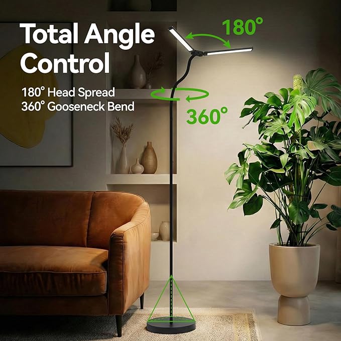 3CCT Grow Lights for Indoor Plants, 168 Full Spectrum LED Plant Light for Indoor Growing with 180° Expandable Lamp Head, 4/8/12H, Dimmable, 67in Tall Adjustable Standing Grow Light with 360° Gooseneck